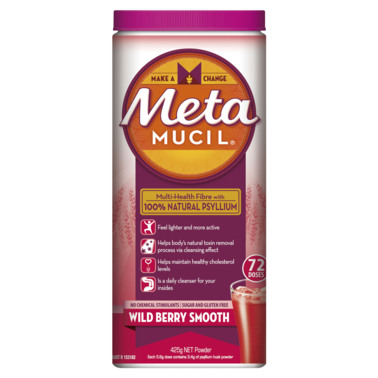 Metamucil Daily Fibre Supplement Wild Berry Smooth 72 Doses