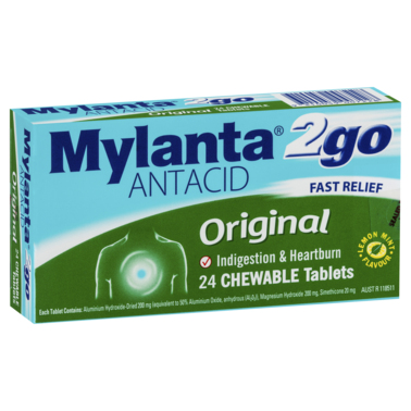 Mylanta Antacid 2Go Chewable Tablets 24 Pack