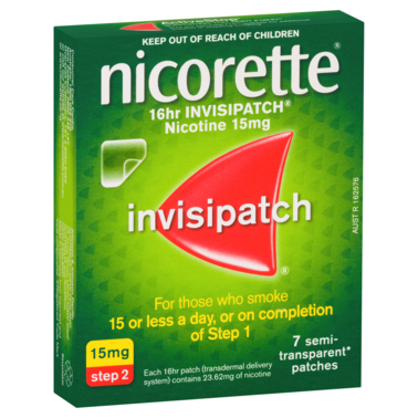 Nicorette 16hr Invisipatch Step 2 15mg 7 Pack