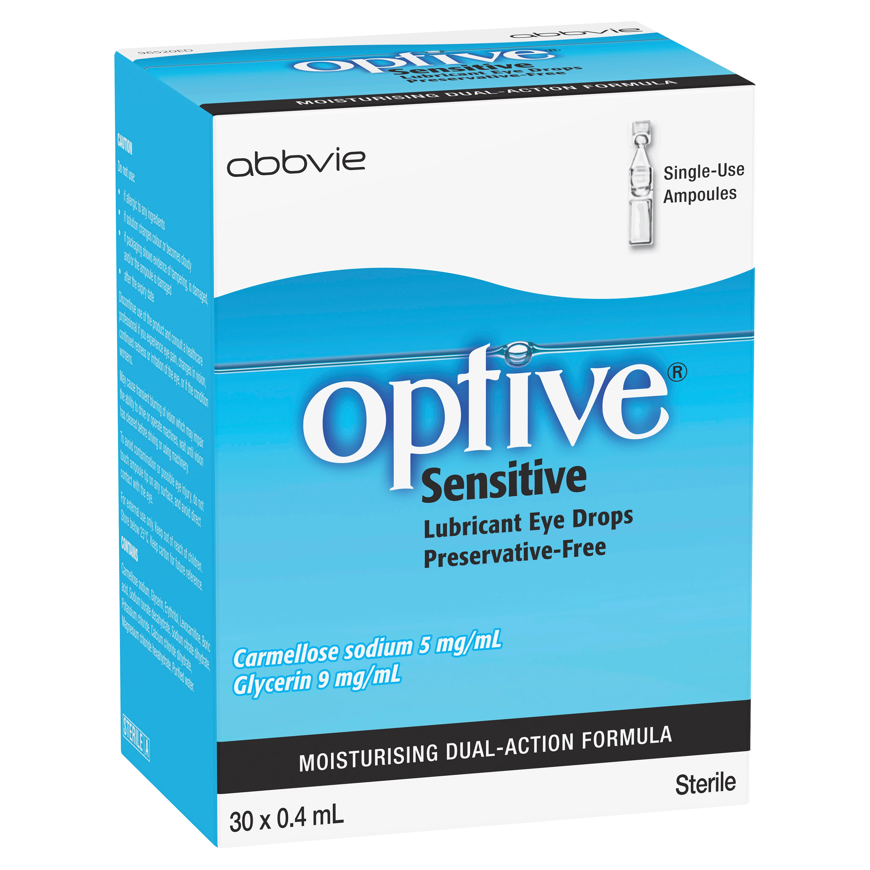 Optive Sensitive Lubricant Eye Drops 30 X 0.4mL Vials