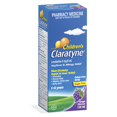 Children's Claratyne Antihistamine Hayfever & Allergy Relief Grape Flavoured Syrup 120mL