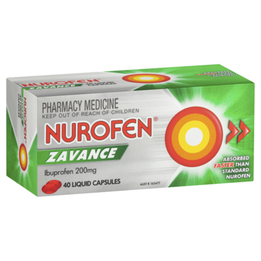 Nurofen Zavance Fast Pain Relief Liquid Capsules 200mg Ibuprofen 40 pack
