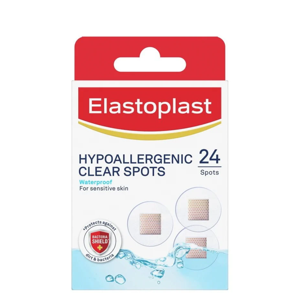 Elastoplast Hypoallergenic Transparent Spots Water Repellent 24 Pack