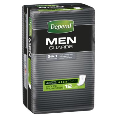 Depend Guards For Men Moderate Absorbency  12 Guards
