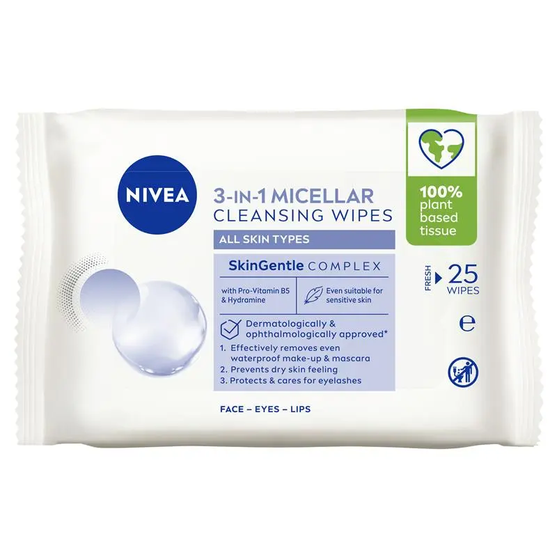 NIVEA Micellar Facial Cleansing Wipes 25 Pack