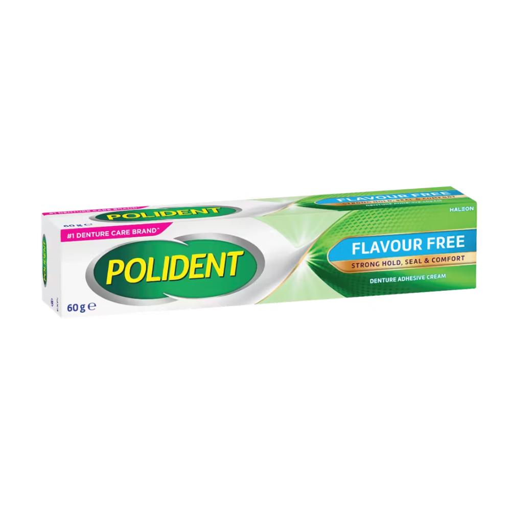Polident Denture Adhesive Cream Flavour Free 60g