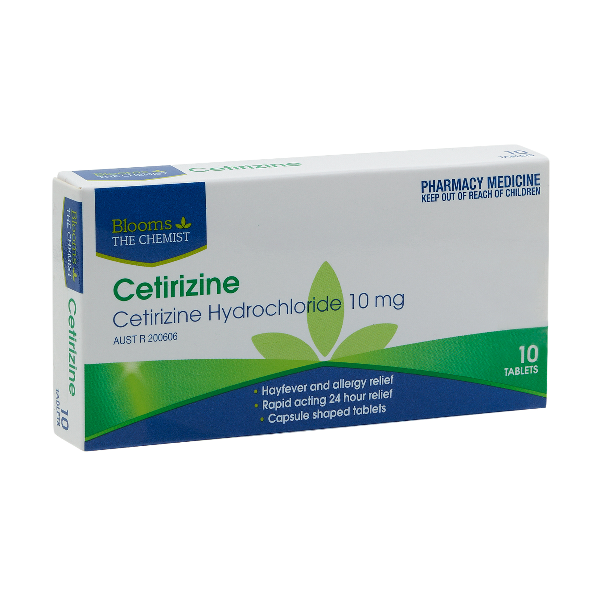 Blooms The Chemist  Cetirizine 10mg Hayfever & Allergy Antihistamine 10 Tablets