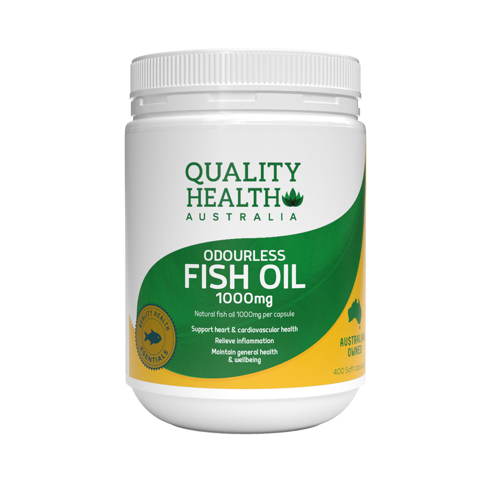 Quality Health Odourless Fish Oil 1000mg 400 Capsules