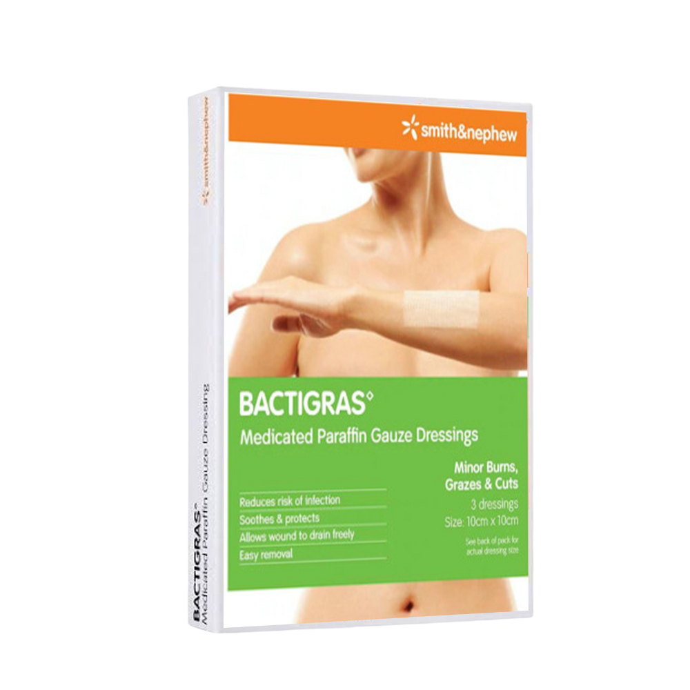 Bactigras 10cm x 10cm 3 Pack