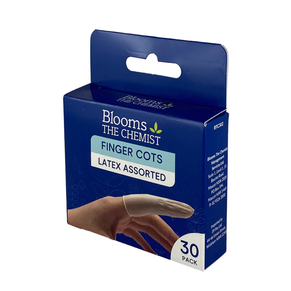 Blooms The Chemist Finger Cots Latex Assorted 30pack
