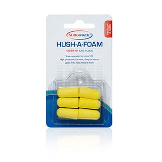 SurgiPack Hush a Foam Tapered Earplugs  3 Pairs