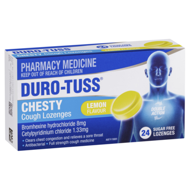 Duro-Tuss Chesty Cough Lemon Sugar Free 24 Lozenges