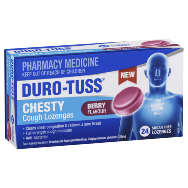 Duro-Tuss Chesty Cough Berry Sugar Free 24 Lozenges