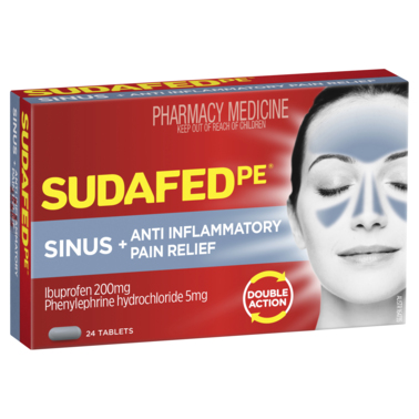 Sudafed PE Sinus+ Anti-Inflammatory Pain Relief 24 Tablets