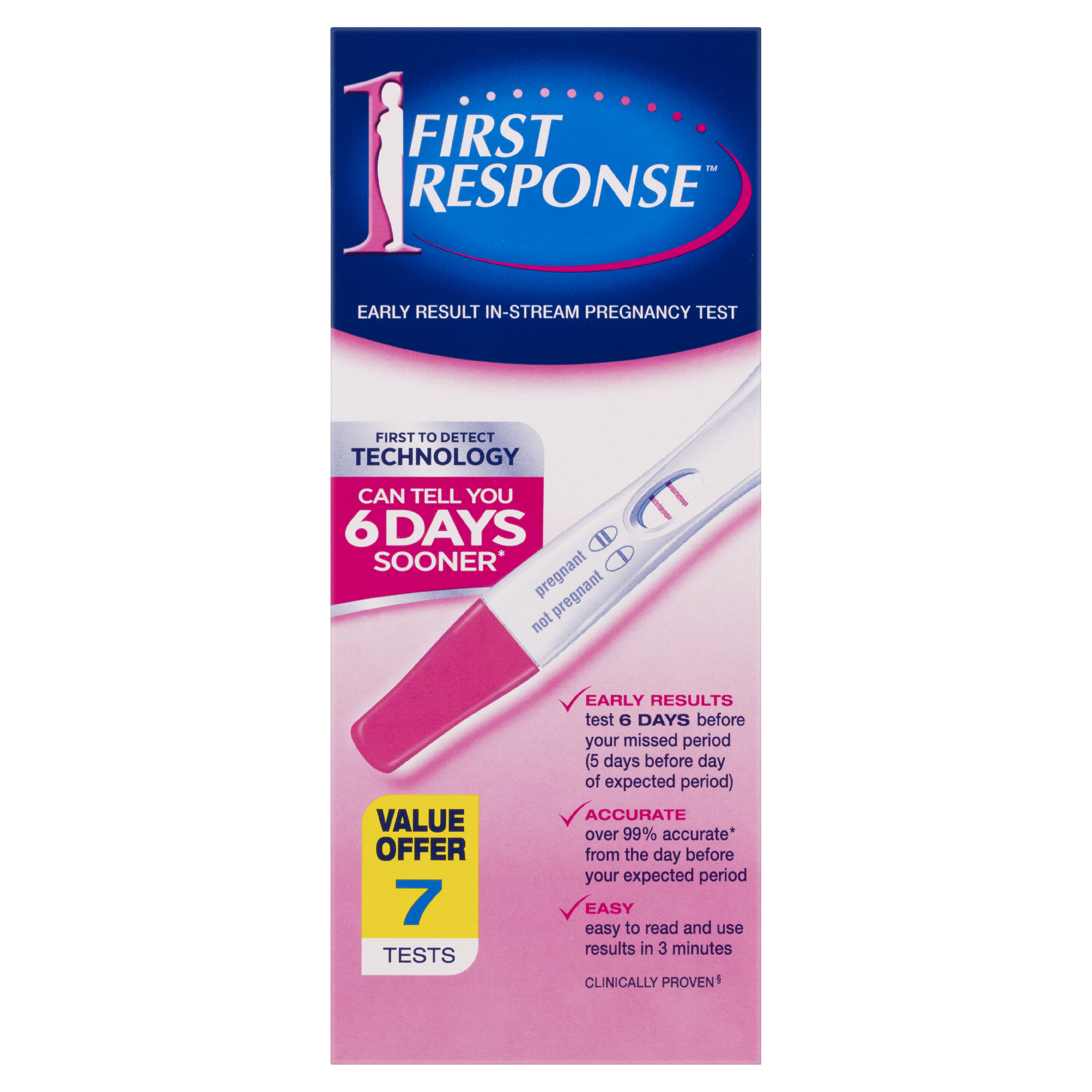 First Response In-Stream Pregnancy  Test 7 Pack