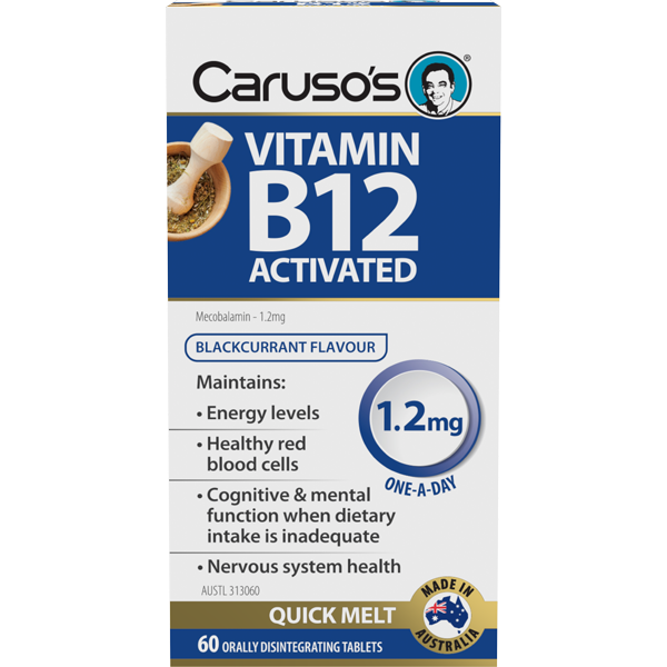 Caruso's  Vit B12 Activated 1.2mg  60 Oral Disintegrating Tablets