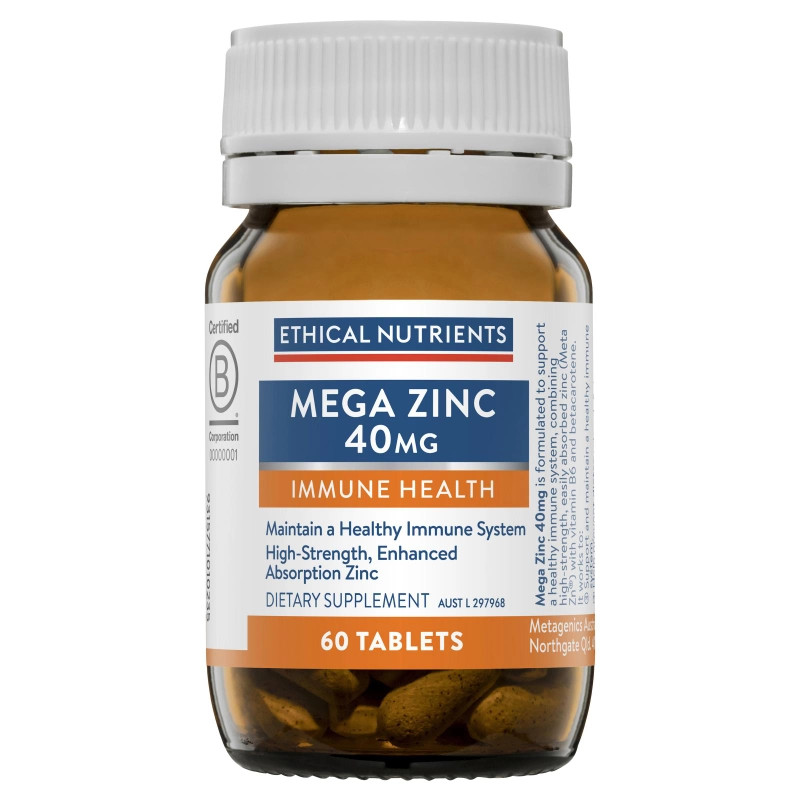 Ethical Nutrients Mega Zinc 40mg 60 Tablets