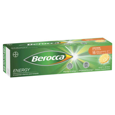 Berocca Energy Orange Flavour 15 Effervescent Tablets