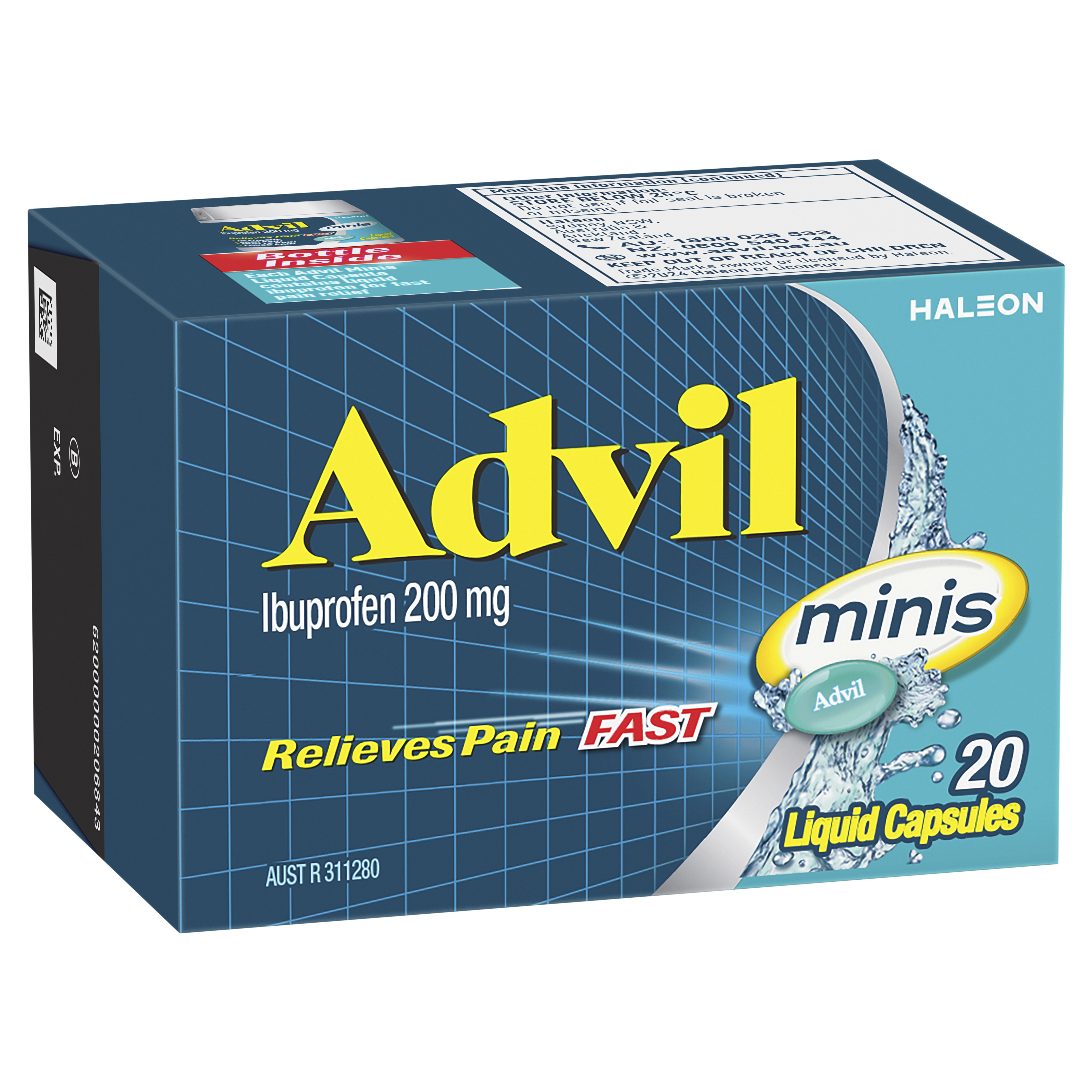 Advil Minis Liquid Capsules 20 Pack