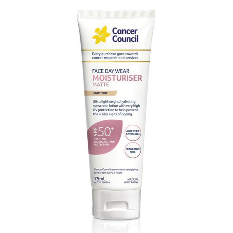 Cancer Council Face Wear Moisturiser Matte SPF50+ Light Tint 75mL