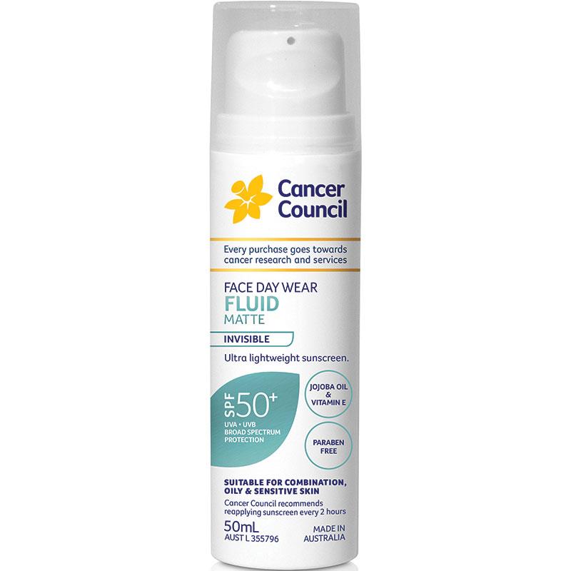 Cancer Council Face Day Wear Invisible Fluid SPF50+ 50mL