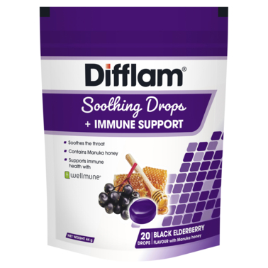 Difflam Soothing Drops + Immune Support  Black Elderberry 20 Drops