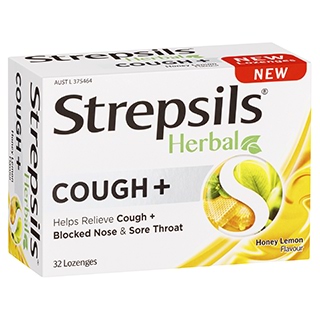 Strepsils Herbal Cough  Lozenges Honey Lemon  32 pack