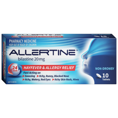 Allertine Bilastine 20mg 10 Tablets