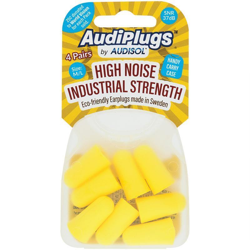 Audiplugs High Noise  Foam Earplugs Medium/Large 4 Pairs