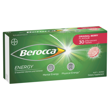 Berocca Energy Vitamin B & C Original Berry Flavour  30 Effervescent Tablets