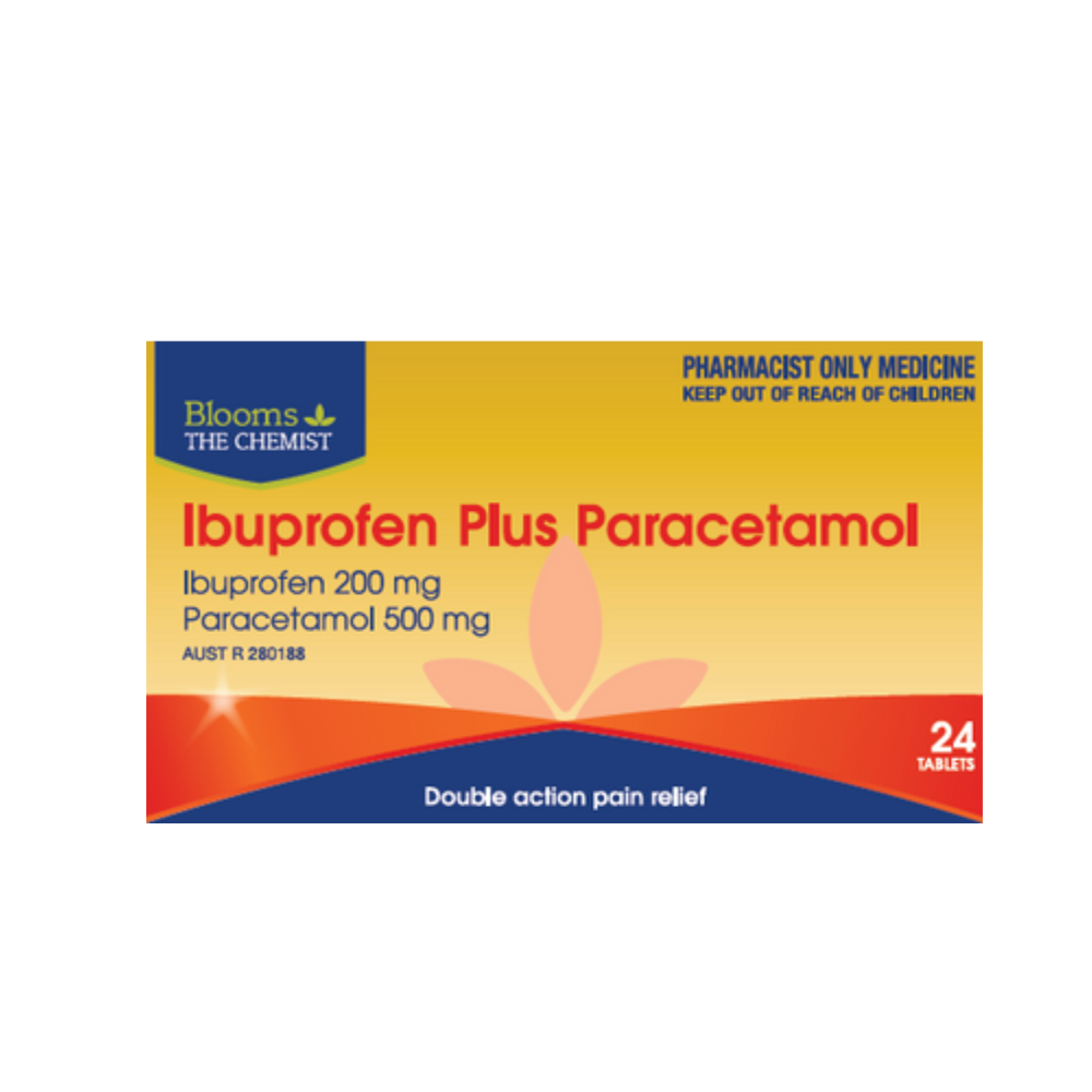 Blooms the Chemist Ibuprofen 200mg & Paracetamol 500mg 24 Tablets (S3)