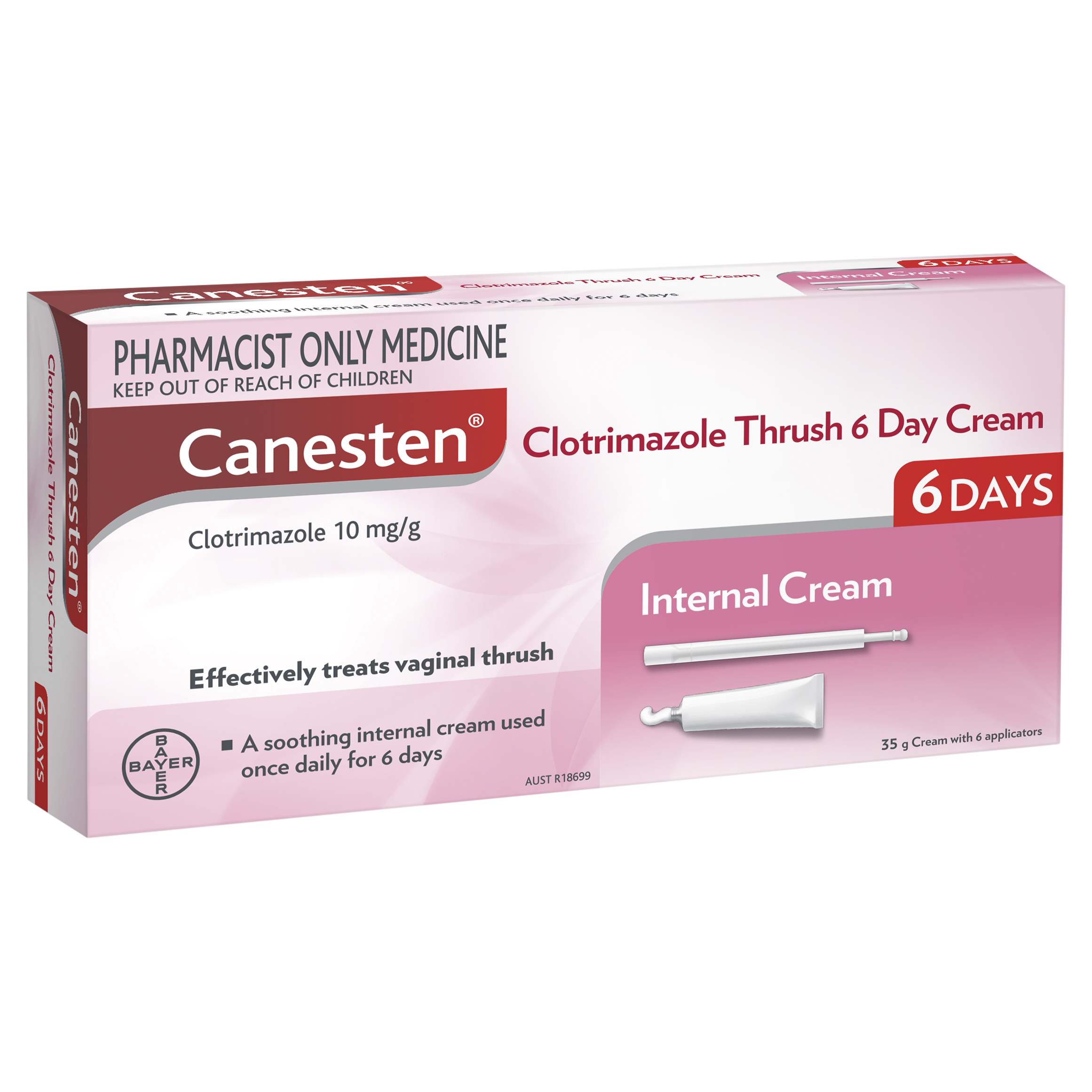 Canesten 6 Day  Internal Trush Cream 35g (S3)
