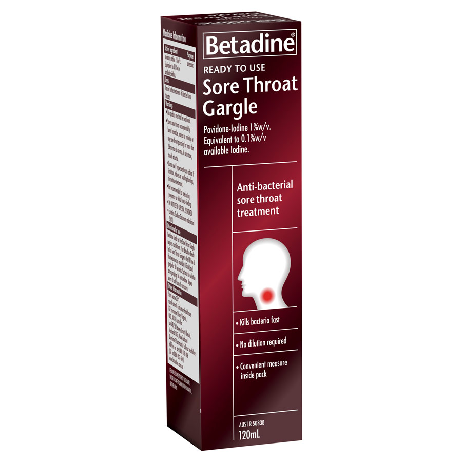 Betadine Sore Throat Gargle Ready-To-Use 120mL