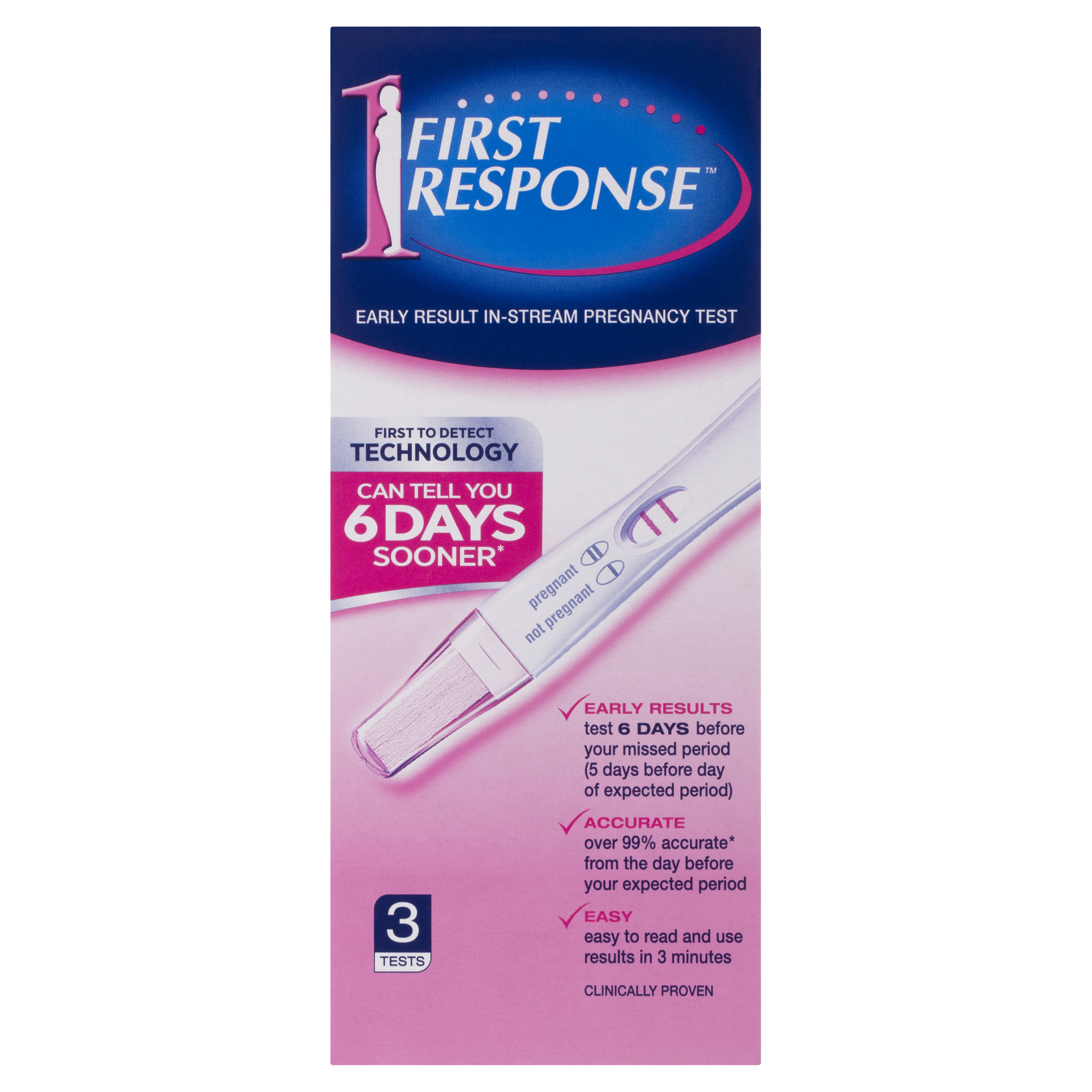 First Response In-Stream Pregnancy Test  3 Pack