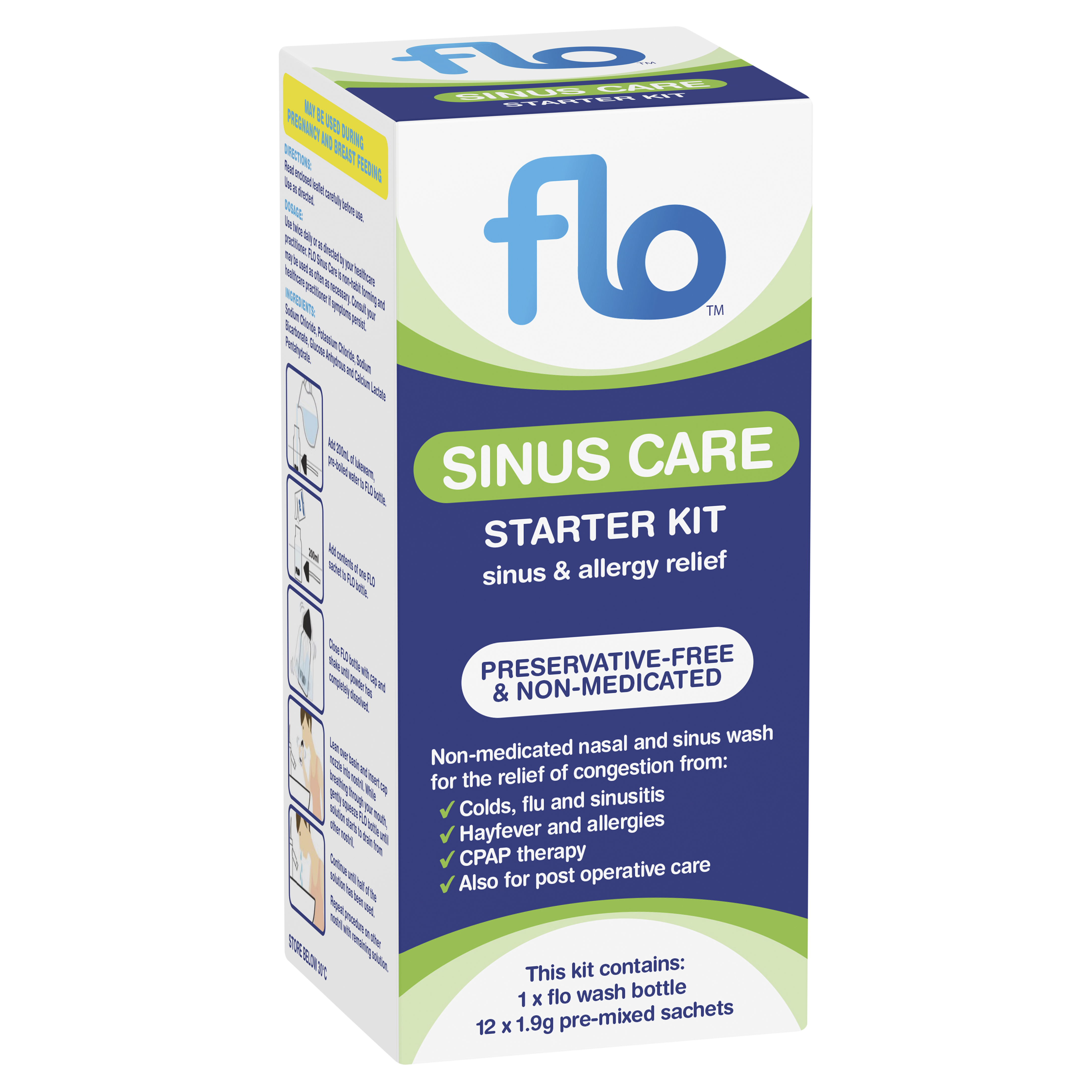 Flo Sinus Care Starter Kit 12 Sachets