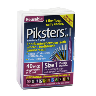 Piksters Interdental Brushes Purple Size 1 40 pack
