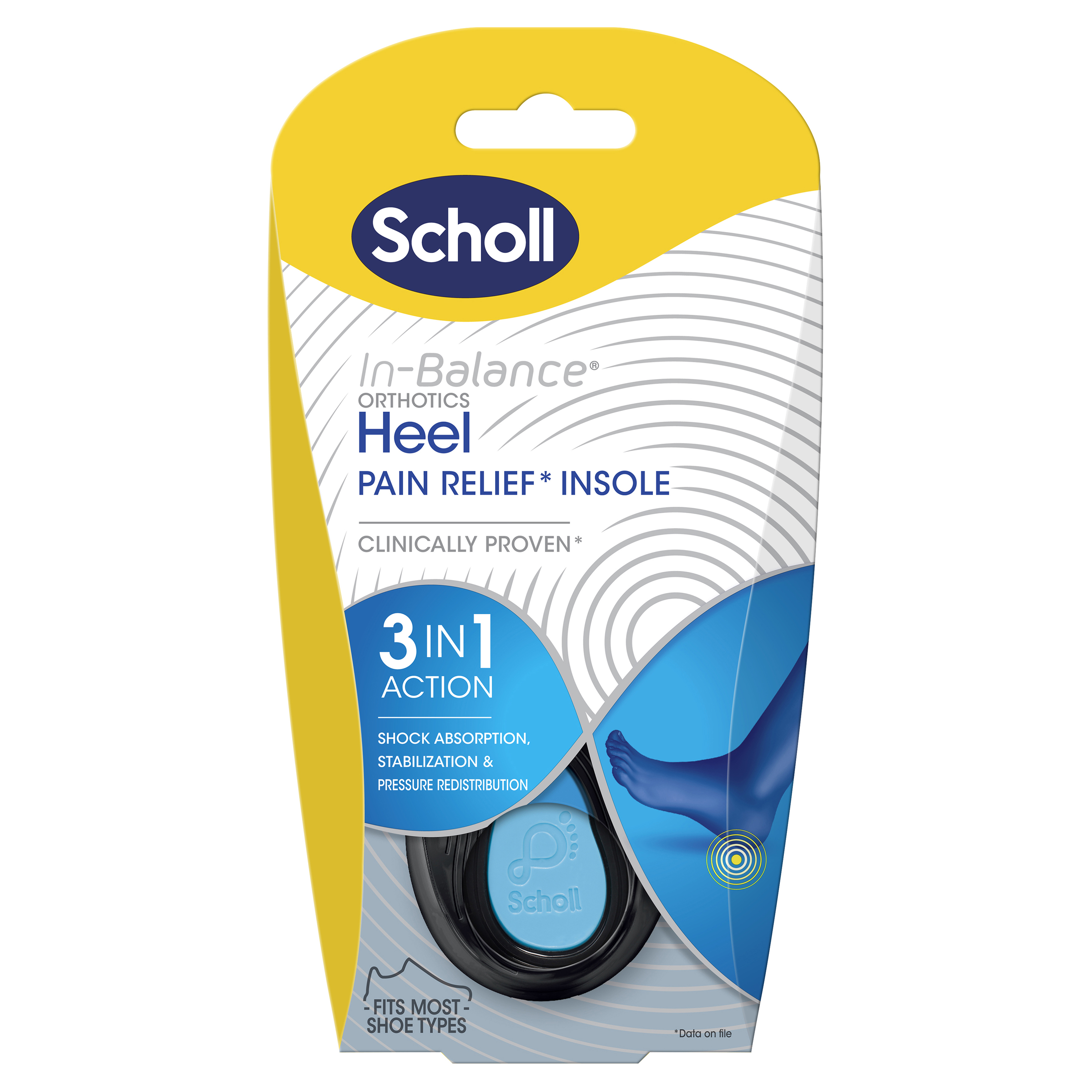 Scholl In Balance Heel and Ankle Orthotic Insole Large 1 pair