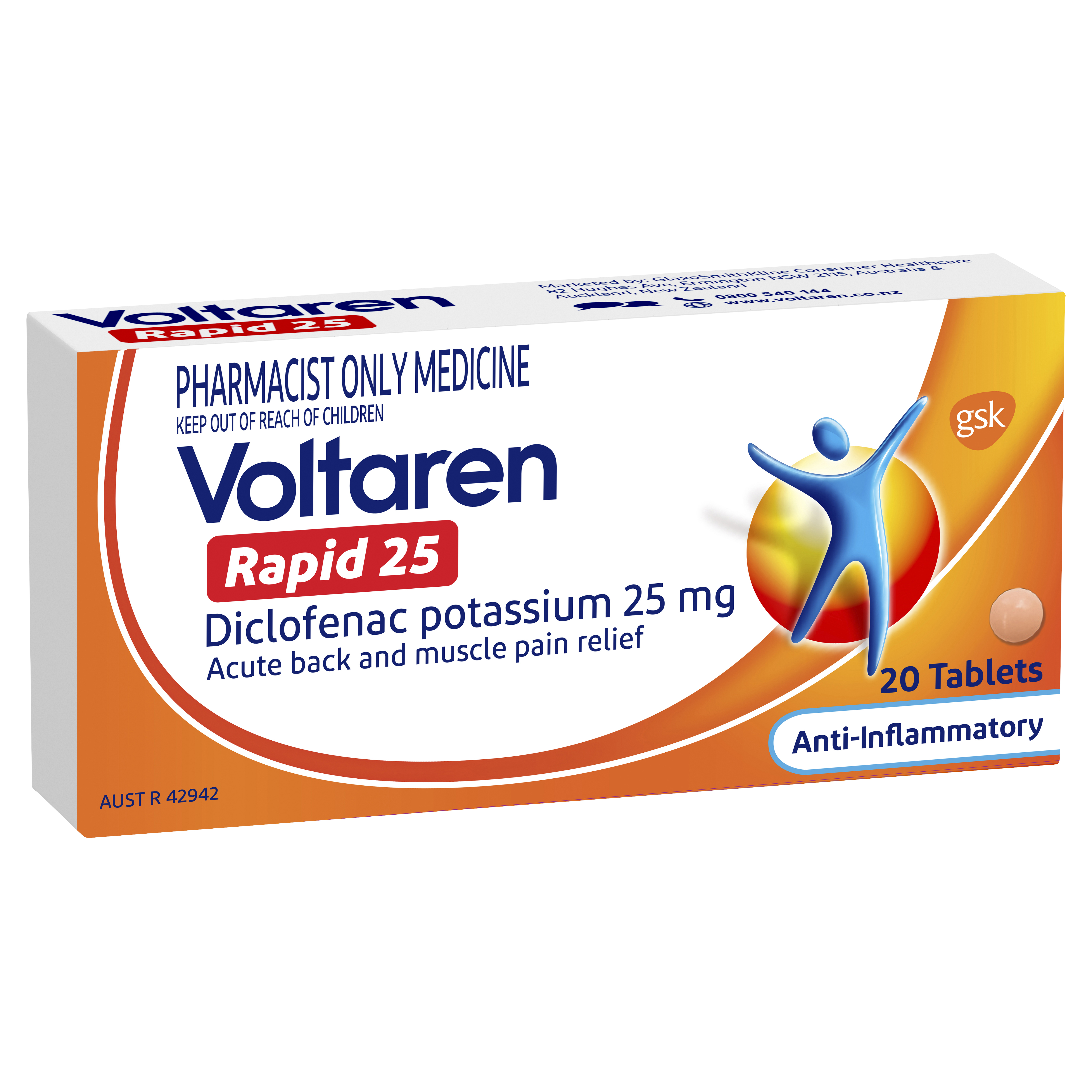 Voltaren Rapid 25mg 20 Tablets (S3)