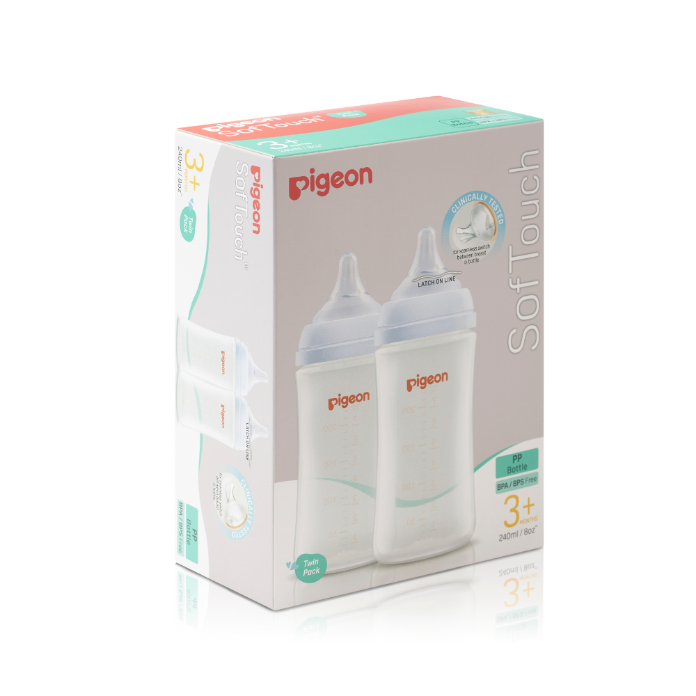 Pigeon SofTouch III PP Bottle 240mL 2 Pack