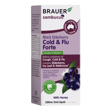 Brauer Black Elderberry Cold & Flu Liquid 200mL