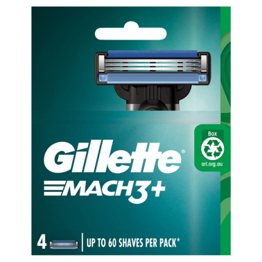 Gillette Mach 3 Plus Cartridges 4 Pack