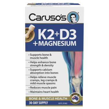 Caruso's K2 + D3 + Magnesium 30 Tablets