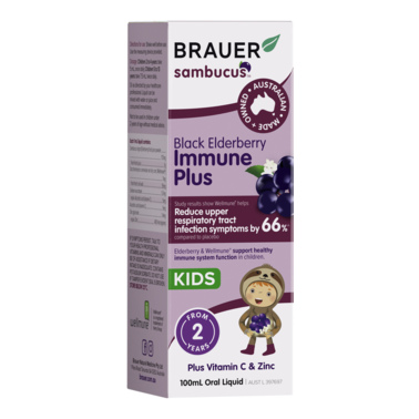 Brauer Sambucus Kids Black Elderberry Immune Plus Liquid 100mL