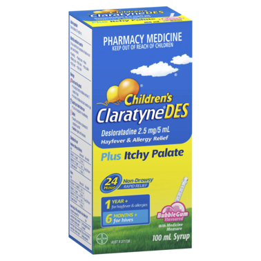 Children's ClaratyneDES Antihistamine Hayfever & Allergy Relief Syrup 100mL