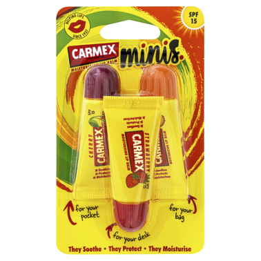 Carmex Mini Assorted Squeeze Tubes 3 Pack