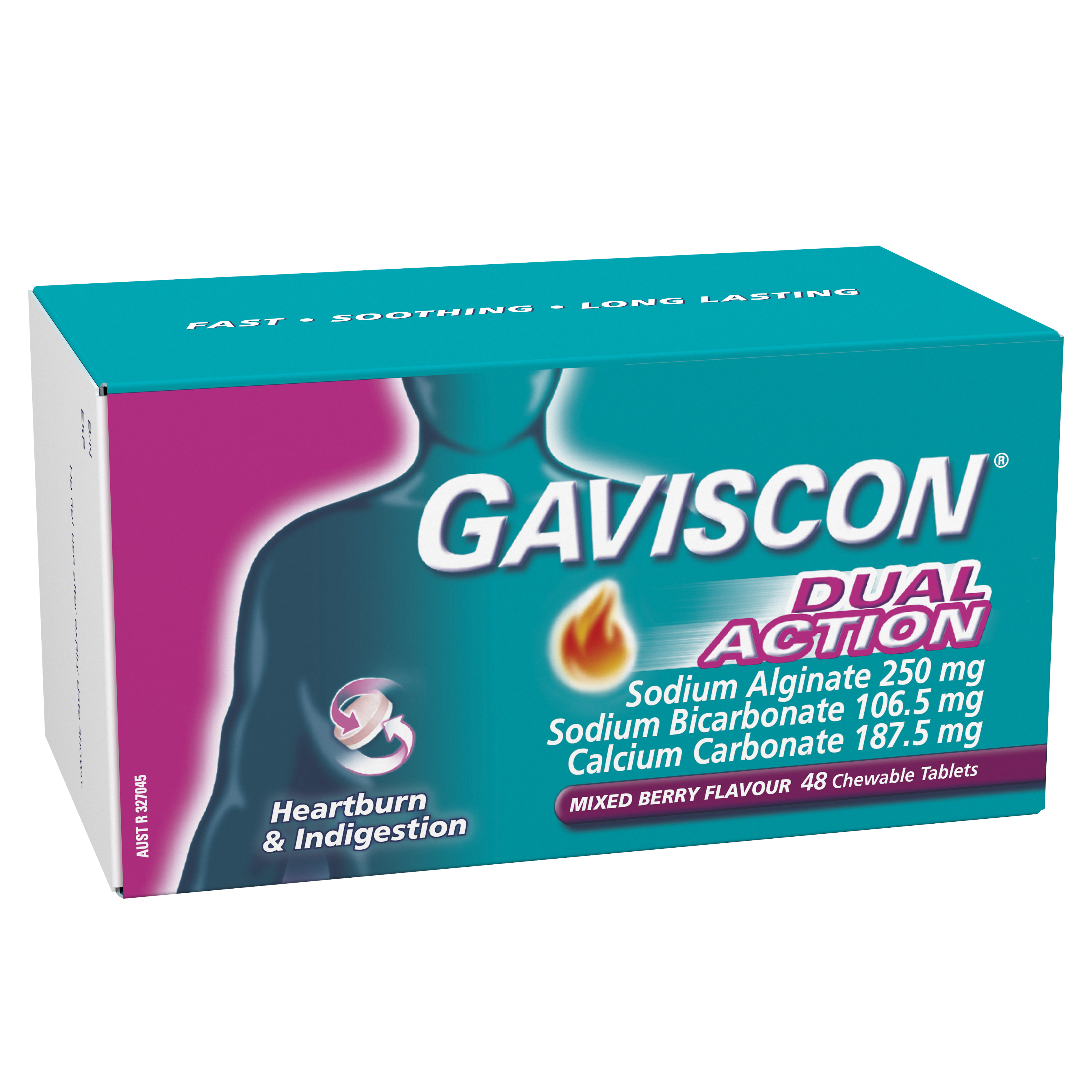 Gaviscon Dual Action Mixed Berry  48 Chewable Tablets