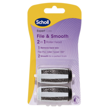 Scholl ExpertCare File and Smooth 2 in 1 Roller Head Refill 2 pack
