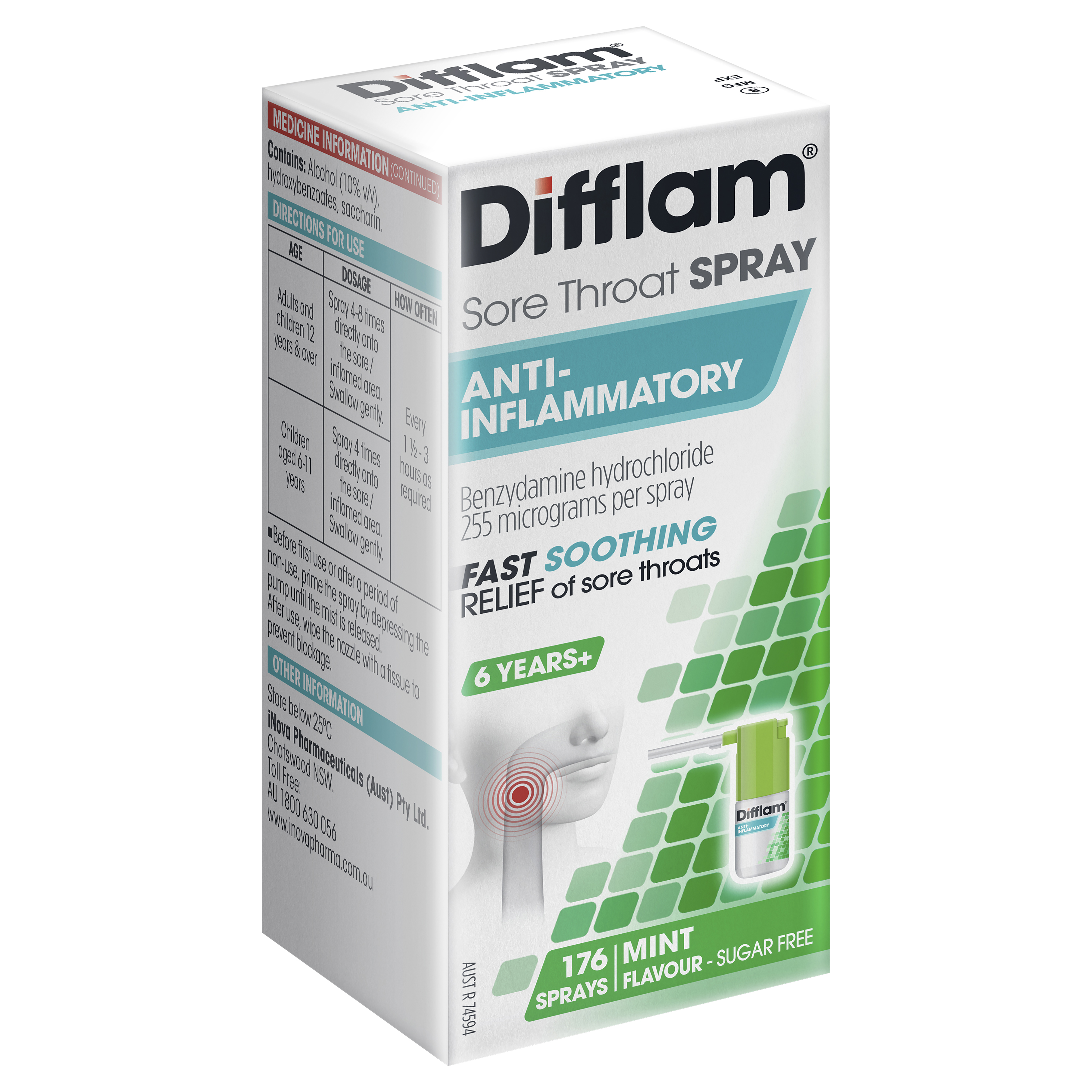 Difflam Sore Throat Spray 176 Sprays 30mL