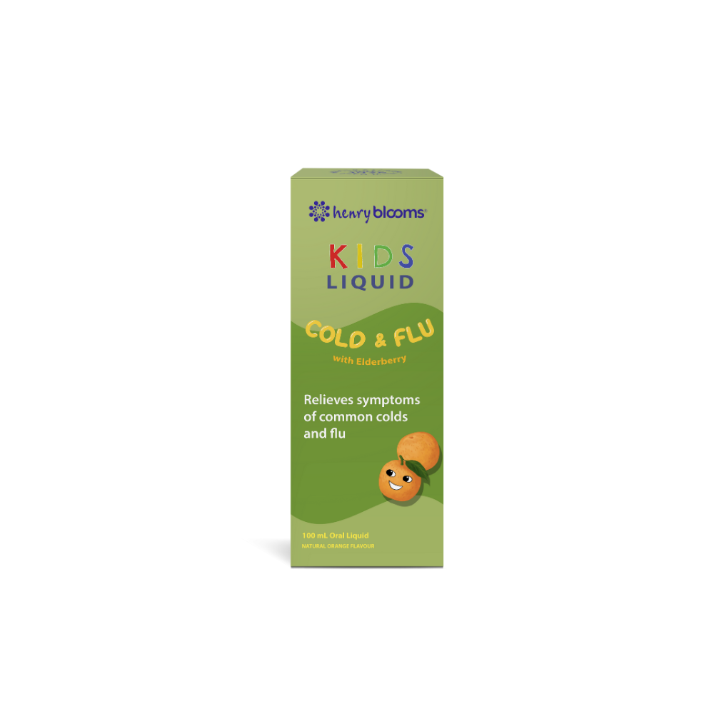 Henry Blooms Kids Liquid Cold And Flu With Elderberry 100 mL