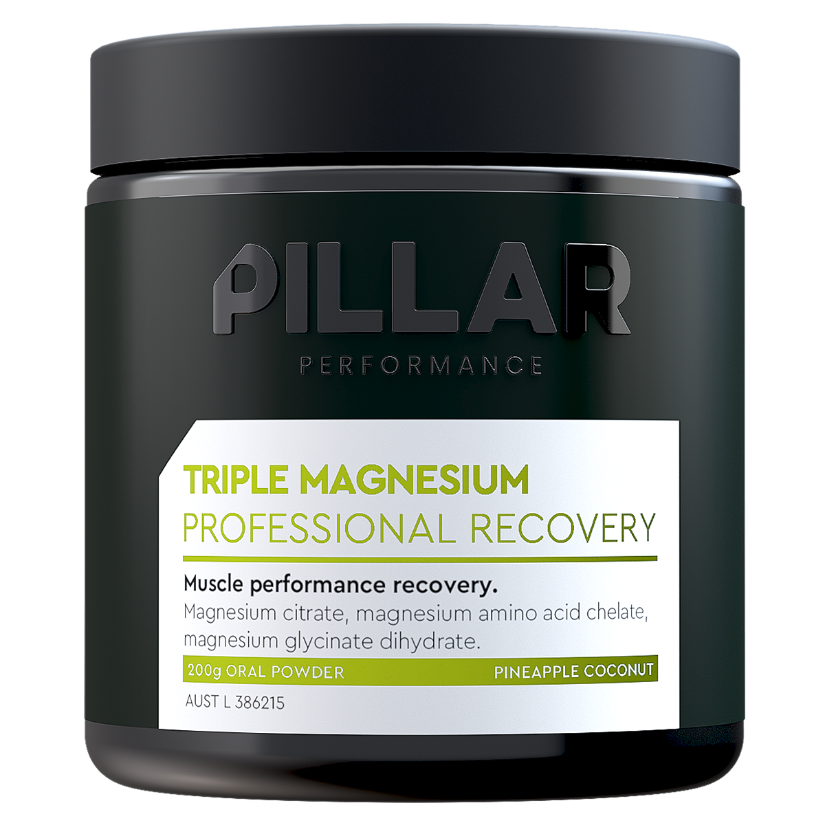 Pillar Performance Triple Magnesium Professional Recovery Powder Pineapple Coconut 200g